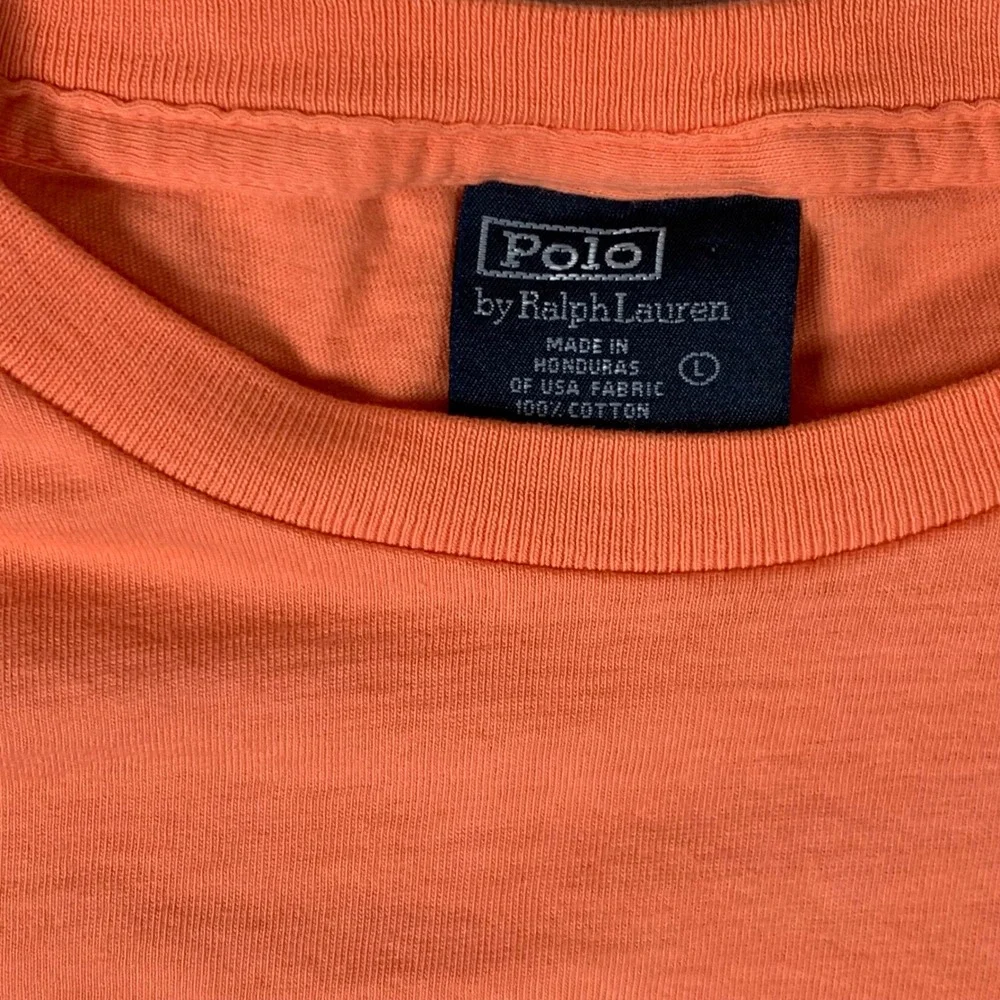 Polo Ralph‎ Lauren Pocket T-Shirt Mens L Orange Excellent Short Sleeve Cotton